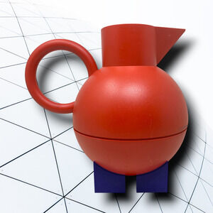 Vintage 1990's Alessi x Michael Graves Red & Blue Euclid Thermos Memphis Style